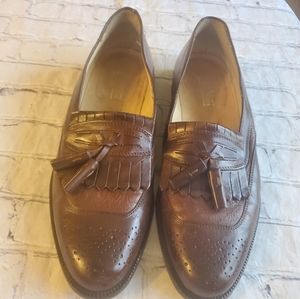 JOHNSTON &MURPHY MEN'S LOAFERS SLIP-ON LEATHER BROWN SIZE 10.5